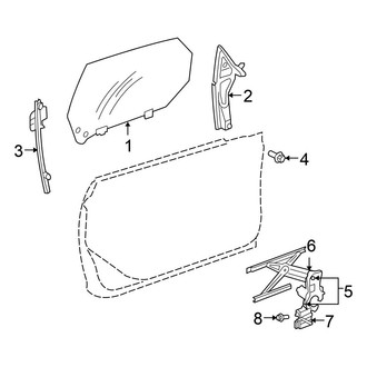 Chrysler OE - Front Door - Glass & Hardware (Convertible)