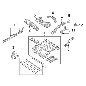Chrysler OE - Rear Body & Floor - Floor & Rails (2 Doors)