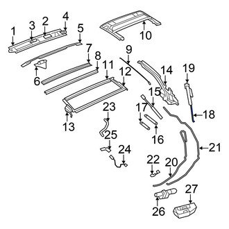 Chrysler OE - Rear Left Convertible Top Hydraulic Cylinder