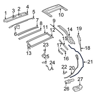Chrysler OE - Left Upper Convertible Top Hydraulic Line