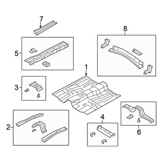 Chrysler OE - Pillars, Rocker & Floor - Floor & Rails (Sedan)