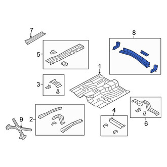 Chrysler OE - Center Floor Pan Crossmember