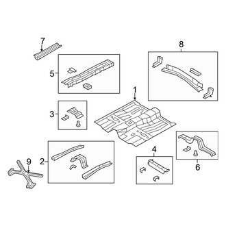 Chrysler OE - Pillars, Rocker & Floor - Floor & Rails (Convertible)