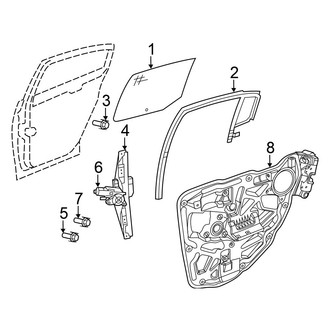 Chrysler OE - Rear Door - Glass & Hardware (Sedan)