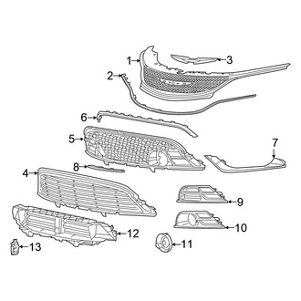 Chrysler OE - Front Bumper & Grille - Grille & Components