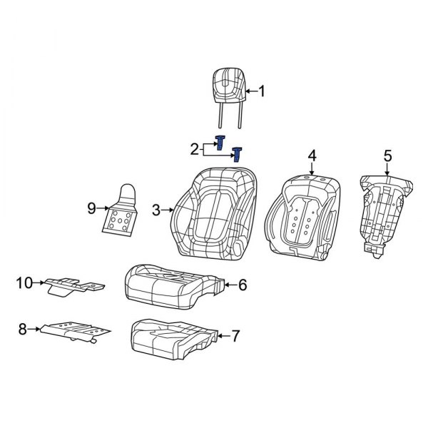 Chrysler OE 5VJ13DX9AA Front Headrest Guide