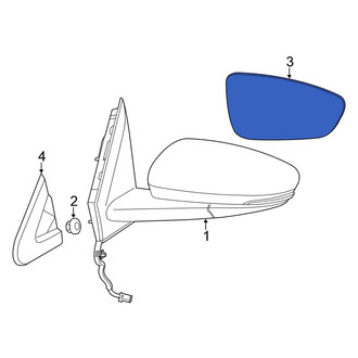 Chrysler OE - Front Left Door Mirror Glass