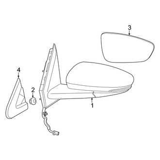 Chrysler OE - Front Door - Outside Mirrors (With Foldaway)