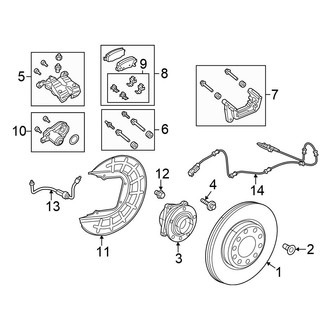 Chrysler OE - Rear Suspension - Brake Components (C / Limited / LX / S FWD)