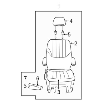 Chrysler OE - Seats & Tracks - Rear Seat Components (Center Bucket Seats, W/O Leather)