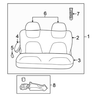 Chrysler OE - Seats & Tracks - Rear Seat Components (Rear Bench, 2-Passenger, W/O 50/50)