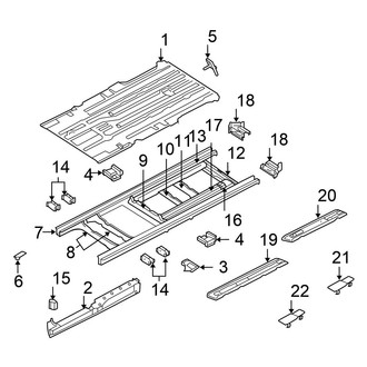 Chrysler OE - Pillars, Rocker & Floor - Floor & Rails (W/O Fold in Floor Seats)