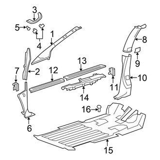 Chrysler OE - Pillars, Rocker & Floor - Interior Trim
