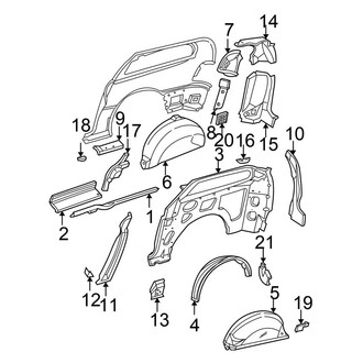 Chrysler OE - Side Panel - Inner Structure & Rails