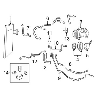 Chrysler OE - Air Conditioner & Heater - Condenser, Compressor & Lines (4.0L)