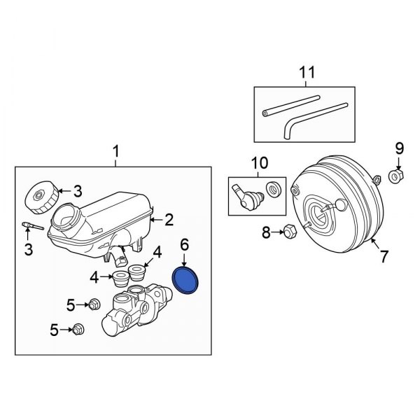 Brake Master Cylinder Reservoir Gasket