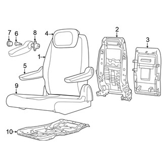 Chrysler OE - Seats & Tracks - Second Row Seats (Covers & Pads, Stow in Floor Seat, Cloth (H7))