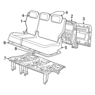 Chrysler OE - Seats & Tracks - Third Row Seats (60-40 Bench, Cloth (H7), Covers & Pads)