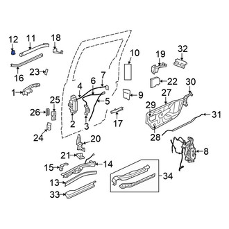 Chrysler OE - Left Upper Sliding Door Stop Bumper