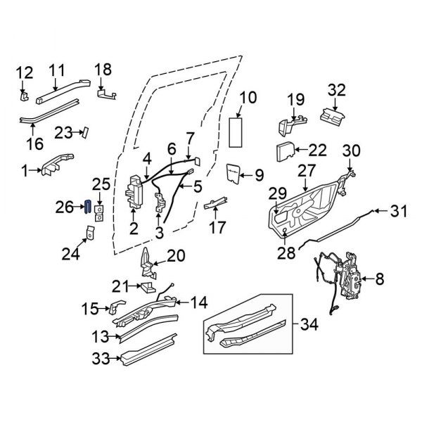 Sliding Door Striker Spacer