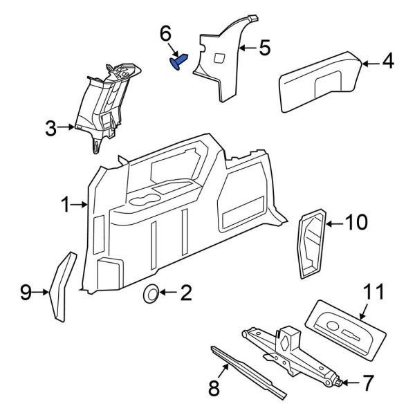 Body D-Pillar Trim Panel Clip