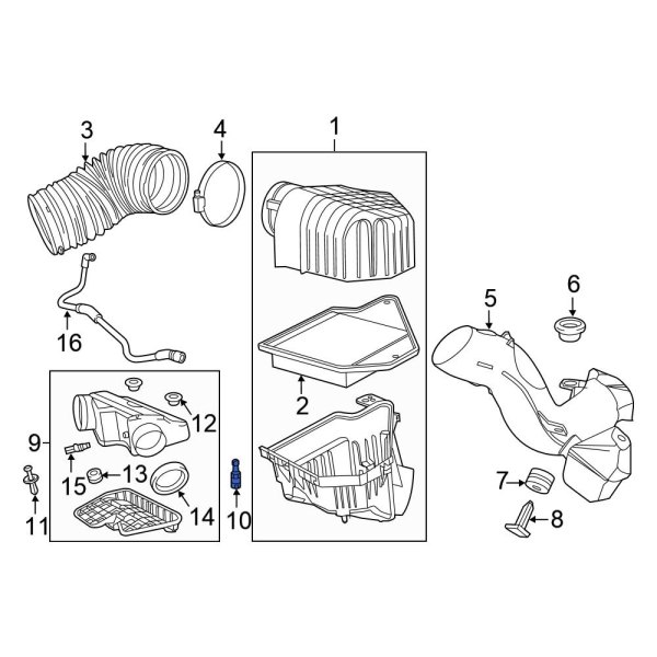 Engine Air Intake Resonator Stud