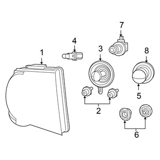 Chrysler OE - Front Lamps - Headlamp Components