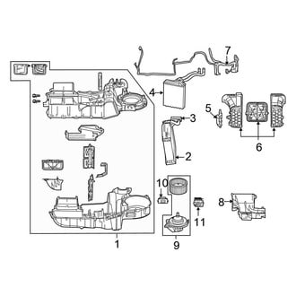Chrysler OE - Air Conditioner & Heater - Evaporator & Heater Components (Front)