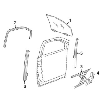 Chrysler OE - Front Door - Glass & Hardware (FULL HYBRID EV-GAS (FHEV))