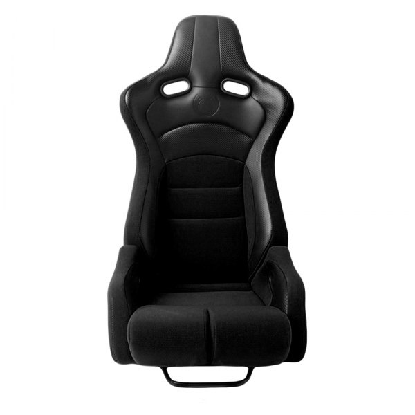 Cipher Auto® - CPA2002 Viper Series Black Leatherette Racing Seats with Carbon Leatherette Inserts and Black Stitching