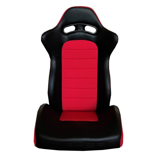 Cipher Auto® - CPA2006 CR23 Mid Height Series Racing Seats, Black Leatherette with Red Fabric
