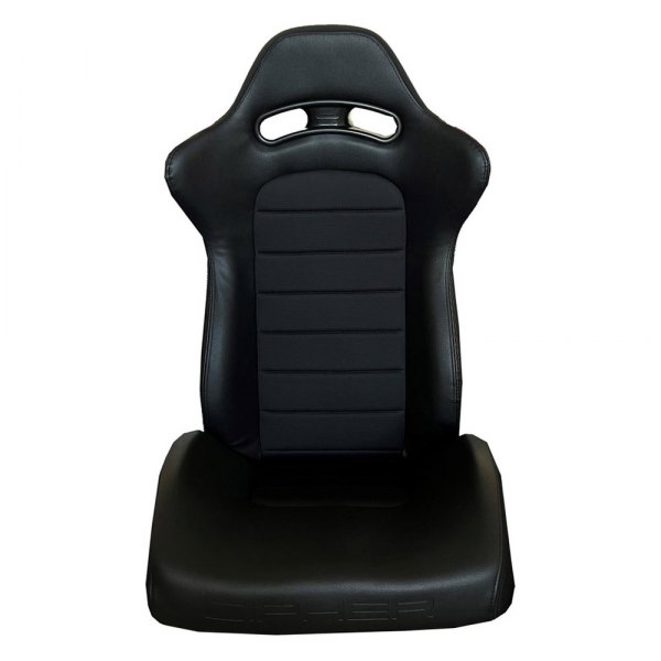 Cipher Auto® - CPA2006 CR23 Mid Height Series Racing Seats, Black Leatherette with Black Fabric