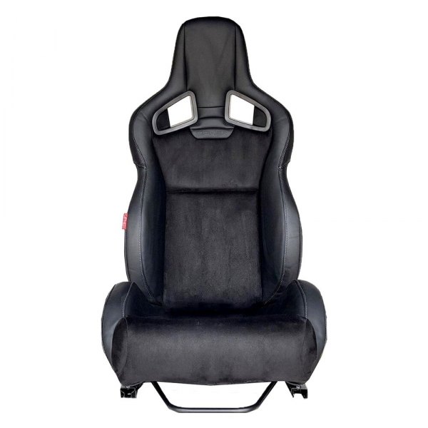 Cipher Auto® - CPA2039 Series Dual Turn Recliner Racing Seat with Fiberglass Backing, Black Leatherette & Suede