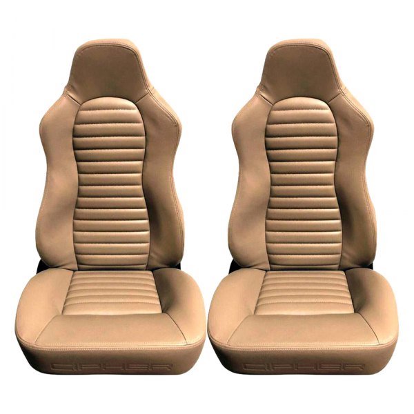 Cipher Auto® - CPA3001 Series Reclinable Steel Tubular Frame Suspension Seats, Beige Leatherette Cover