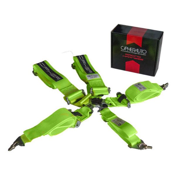 Cipher Auto® - 5-Point Camlock Racing Harness,Lime Green