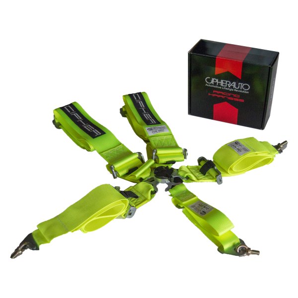Cipher Auto® - 5-Point Camlock Racing Harness, Neon Yellow