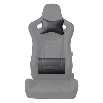 Cipher Auto® - Neck & Lumbar Pillow Set, Leatherette with Red Stitching
