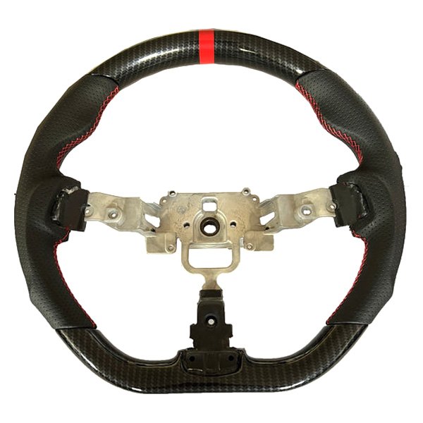 Cipher Auto® - Enhanced Leather/Hydro Carbon Steering Wheel with Red Center Mark