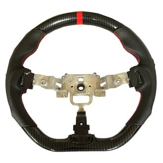 Cipher Auto® - 3-Spoke Enhanced Leather/Hydro Carbon Steering Wheel with Red Center Mark