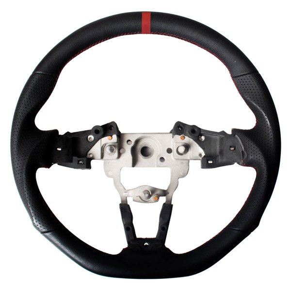 Cipher Auto® - Enhanced Genuine Leather Steering Wheels with Red Stitching and Red Center Stripe