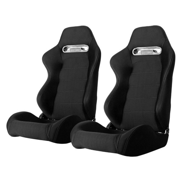 Cipher Auto® - CPA1013 Series Reclining Steel Tubular Frame Racing Seats, Black Cloth Cover
