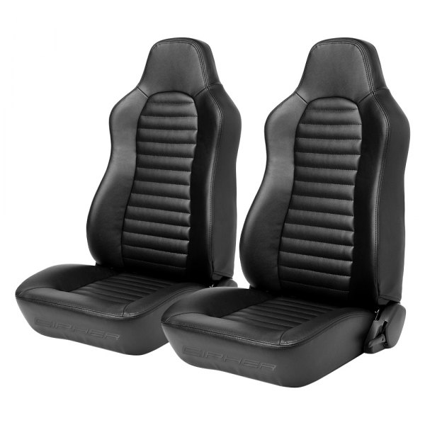 Cipher Auto® - CPA3001 Series Reclinable Steel Tubular Frame Suspension Seats, Black Leatherette Cover