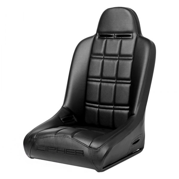 Cipher Auto® - CPA3003 Series Full Bucket Steel Tubular Frame Suspension Seat, Black Leatherette Cover