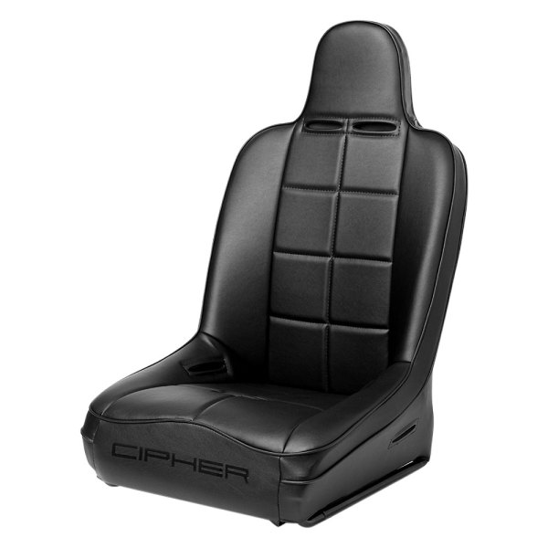 Cipher Auto® - CPA3004 Series Fixed Full Bucket Steel Tubular Frame Suspension Seat, Black Leatherette Cover