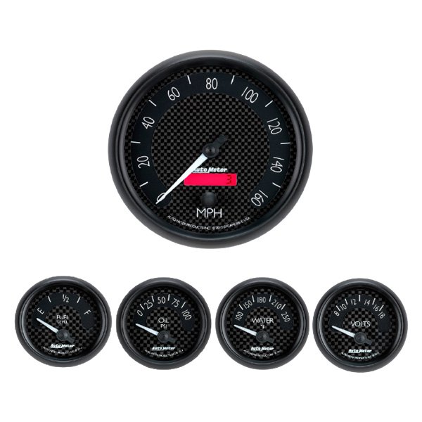 Classic Dash® - 5-Gauge Instrument Cluster Kit with Autometer GT Series Electric Gauges