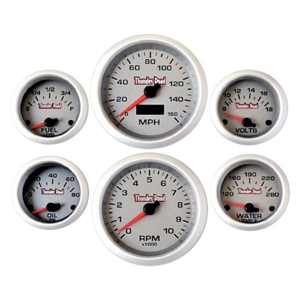 Classic Dash® - Concourse Series 5" Silver 6-Gauge Set