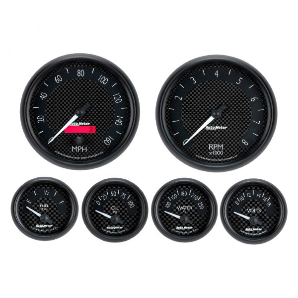 Classic Dash® - 6-Gauge Instrument Cluster Kit with Autometer GT Series Electric Gauges