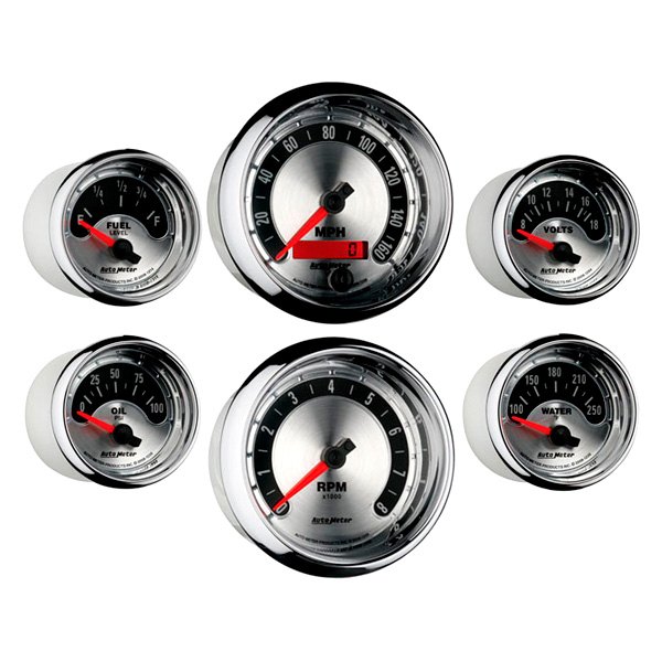 Classic Dash® - 6-Gauge Instrument Cluster Kit with Autometer American Muscle Electric Gauges
