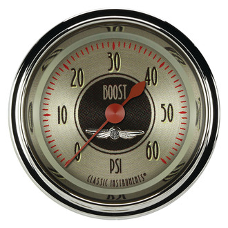 Classic Instruments® - All American Nickel Series 2-1/8" Boost Gauge, 60 psi