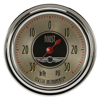Classic Instruments® - All American Nickel Series 2-5/8" Boost/Vacuum Gauge, -30 in Hg +30 PSI